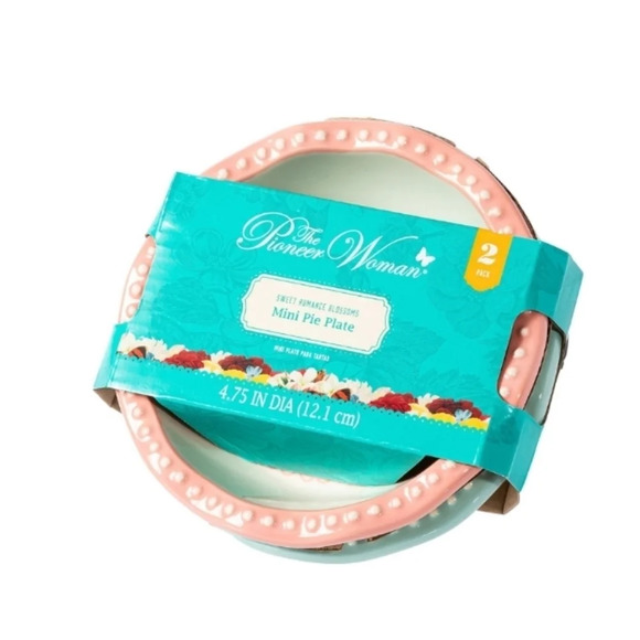 The Pioneer Woman Sweet Romance  4.75-Inch Stoneware Mini Pie Plate Set of 2 NWT - Picture 6 of 10